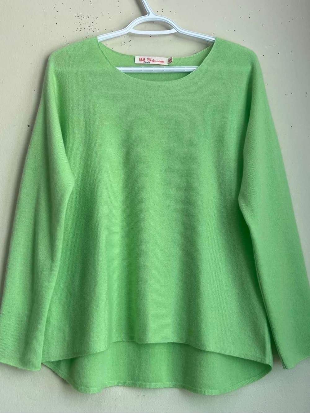 Soft Scoopneck Sweater in Lime Green